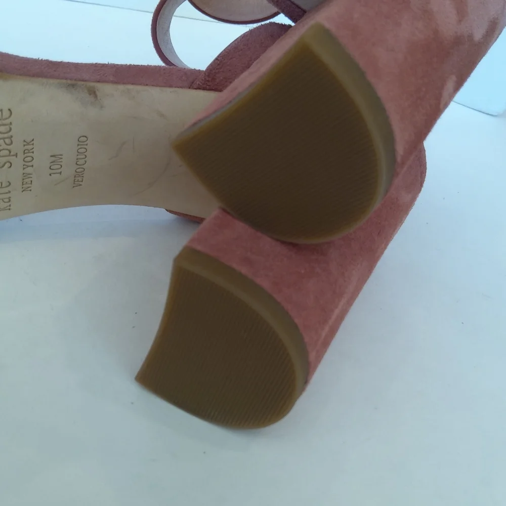 Kate Spade suede leather rose gold heels sandals size 10
